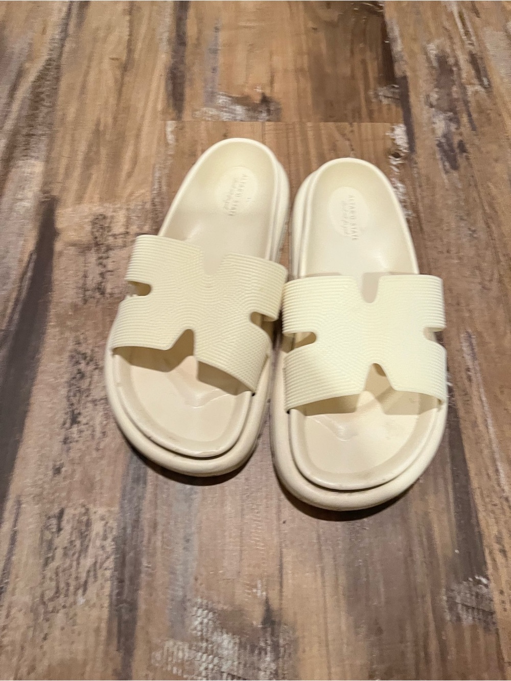 Altar'd State Cream Textured Slide Sandals
